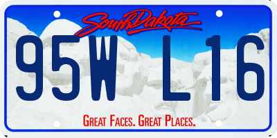 SD license plate 95WL16