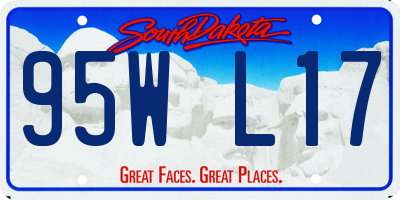 SD license plate 95WL17