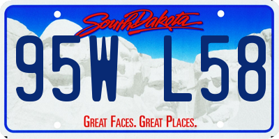 SD license plate 95WL58
