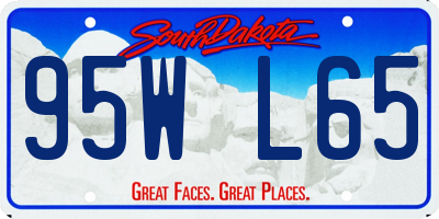 SD license plate 95WL65