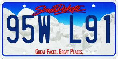SD license plate 95WL91