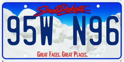 SD license plate 95WN96