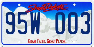 SD license plate 95WO03