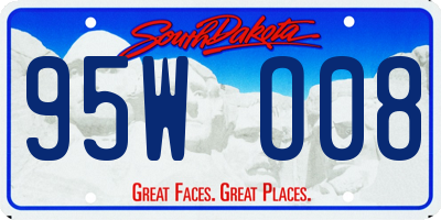 SD license plate 95WO08