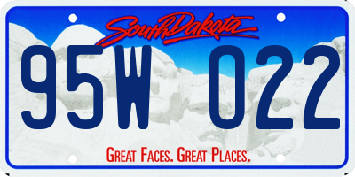 SD license plate 95WO22