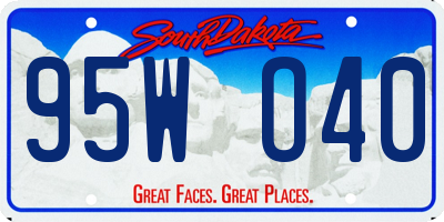 SD license plate 95WO40