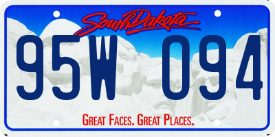 SD license plate 95WO94