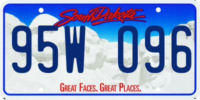 SD license plate 95WO96