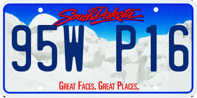 SD license plate 95WP16