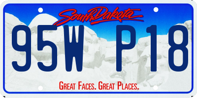 SD license plate 95WP18