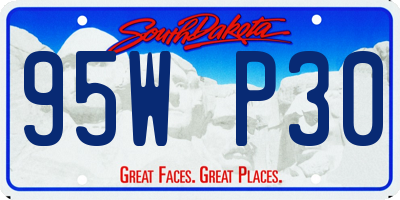 SD license plate 95WP30