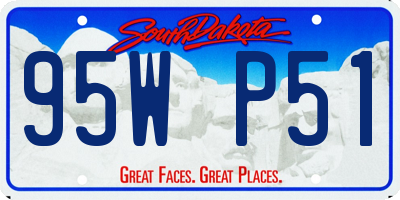 SD license plate 95WP51