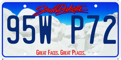 SD license plate 95WP72