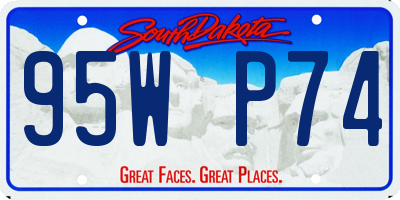 SD license plate 95WP74