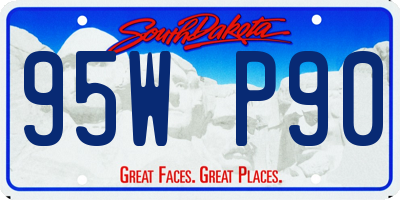 SD license plate 95WP90