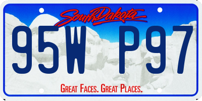 SD license plate 95WP97
