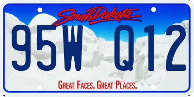 SD license plate 95WQ12