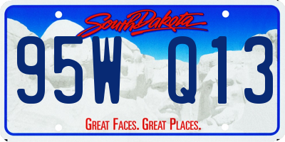 SD license plate 95WQ13