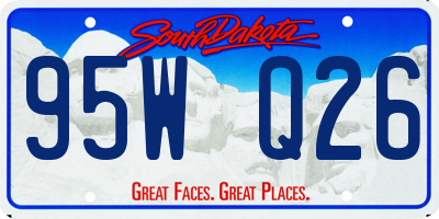 SD license plate 95WQ26