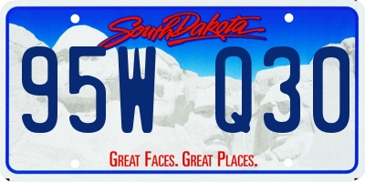SD license plate 95WQ30