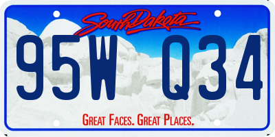 SD license plate 95WQ34