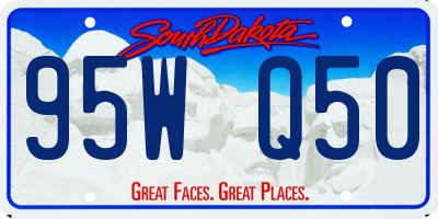 SD license plate 95WQ50