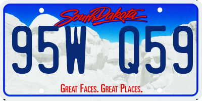 SD license plate 95WQ59