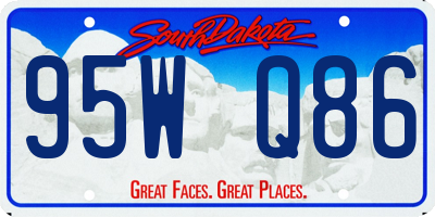 SD license plate 95WQ86