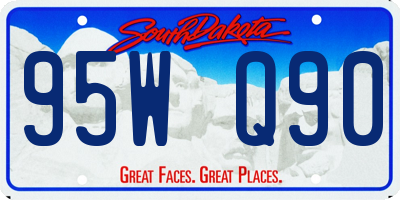 SD license plate 95WQ90