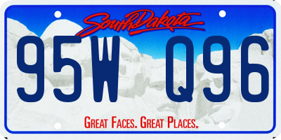 SD license plate 95WQ96