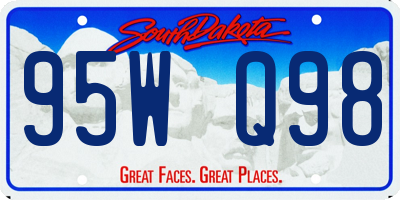 SD license plate 95WQ98