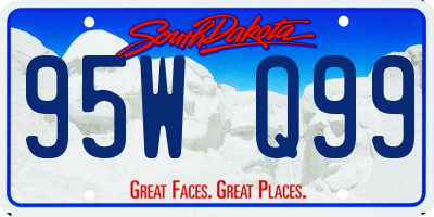 SD license plate 95WQ99