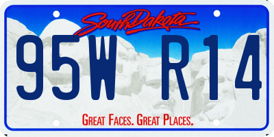 SD license plate 95WR14