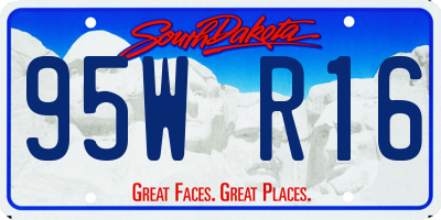 SD license plate 95WR16