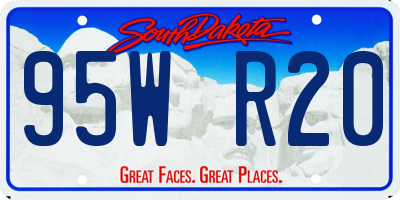 SD license plate 95WR20