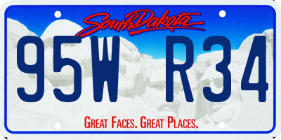 SD license plate 95WR34