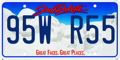 SD license plate 95WR55