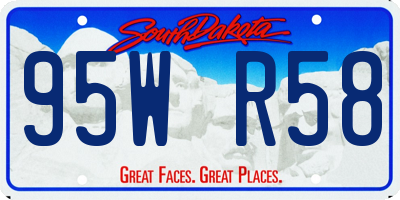 SD license plate 95WR58