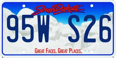SD license plate 95WS26