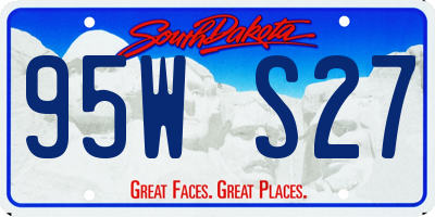 SD license plate 95WS27