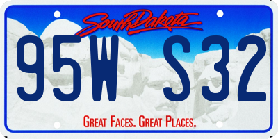 SD license plate 95WS32
