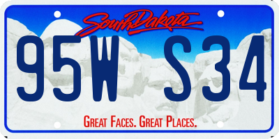 SD license plate 95WS34