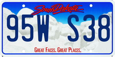 SD license plate 95WS38