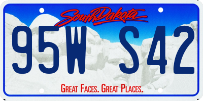SD license plate 95WS42