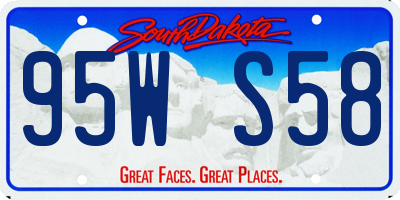 SD license plate 95WS58