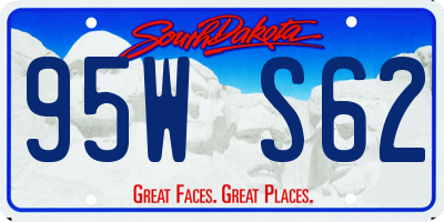 SD license plate 95WS62