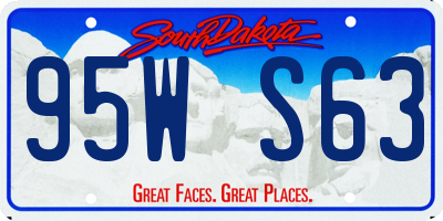 SD license plate 95WS63