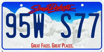 SD license plate 95WS77