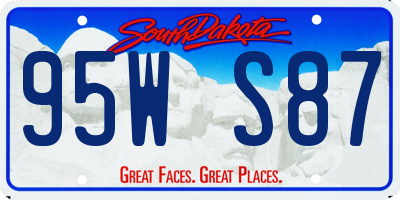 SD license plate 95WS87
