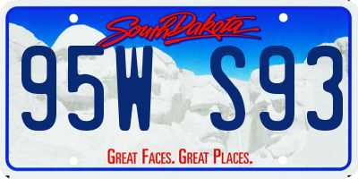 SD license plate 95WS93